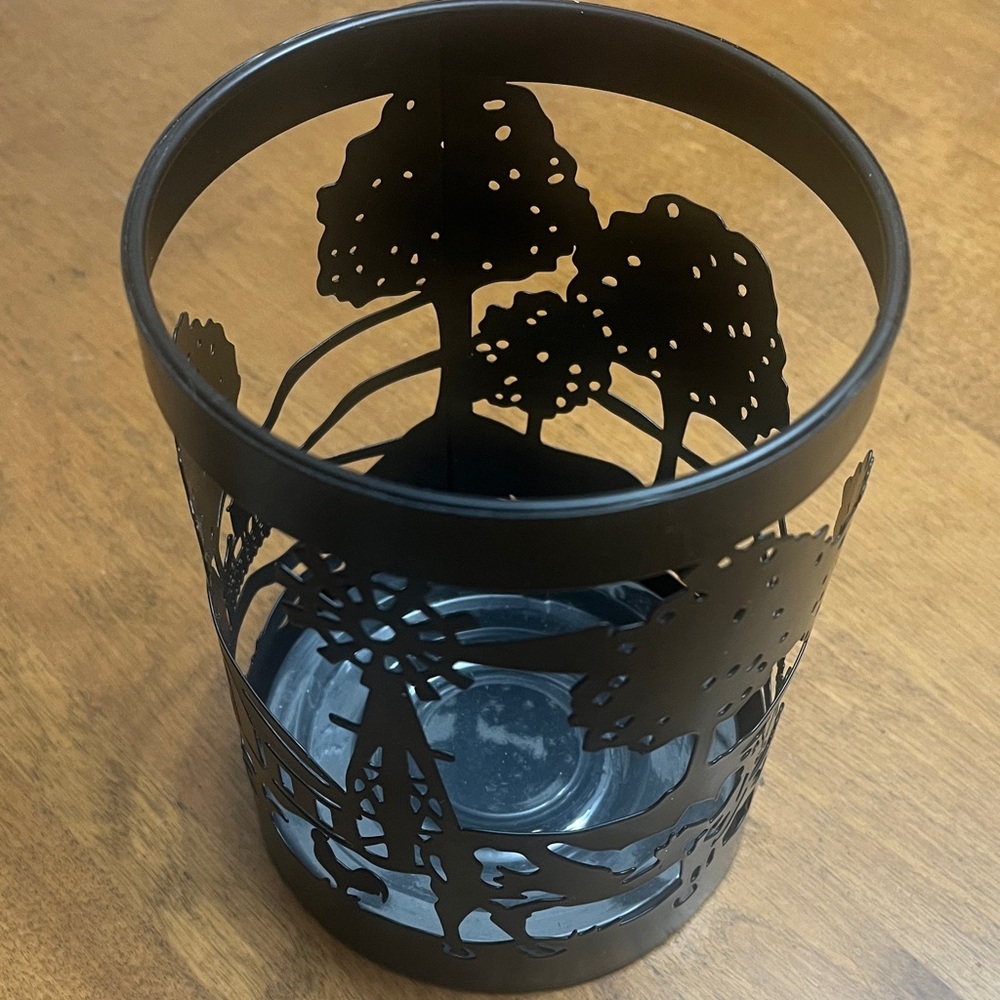 Farmhouse Black Metal Candle Holder